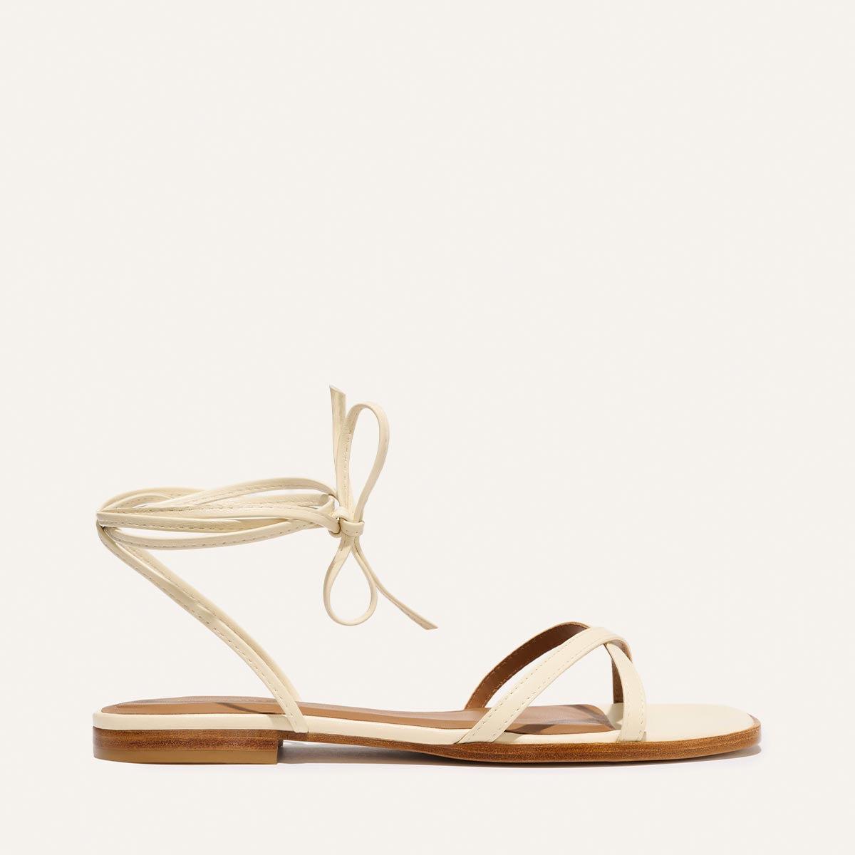 The Wrap Sandal - Ivoire Nappa by MARGAUX