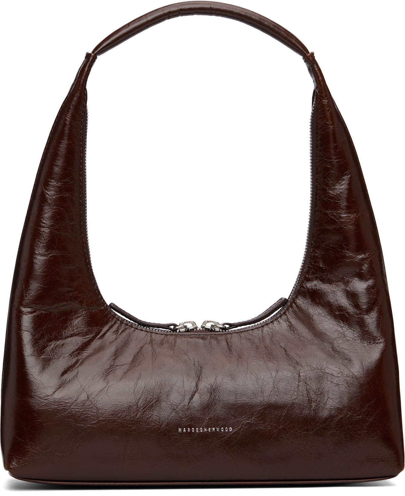 Brown Leather Shoulder Bag by MARGESHERWOOD