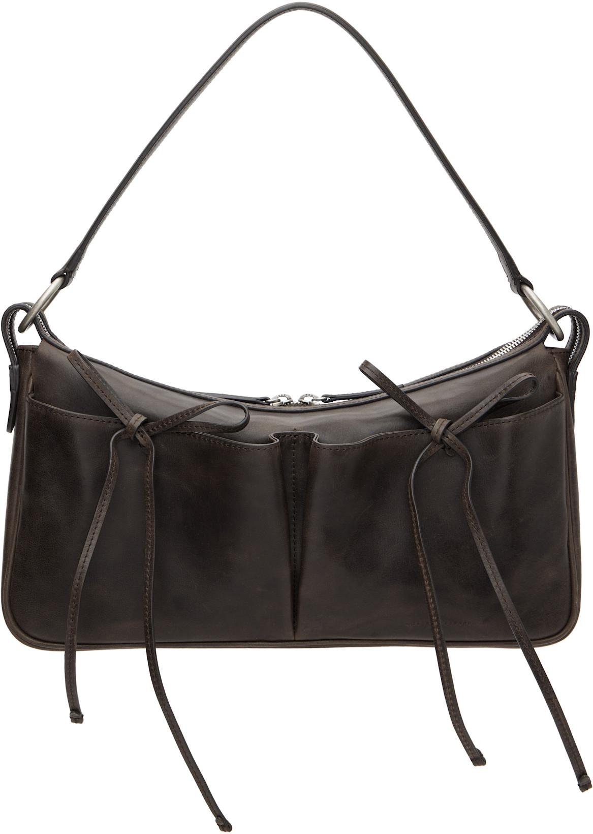 Brown Ribbon Pochette Large Bag by MARGESHERWOOD