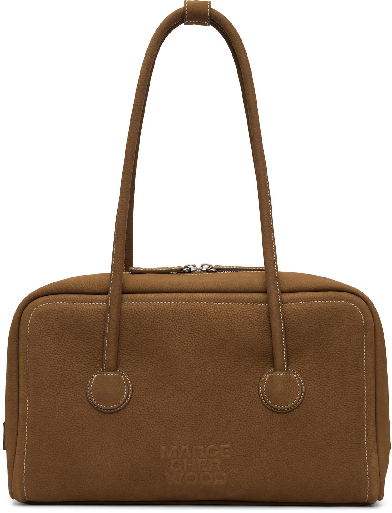 Brown Soft Boston Bag by MARGESHERWOOD