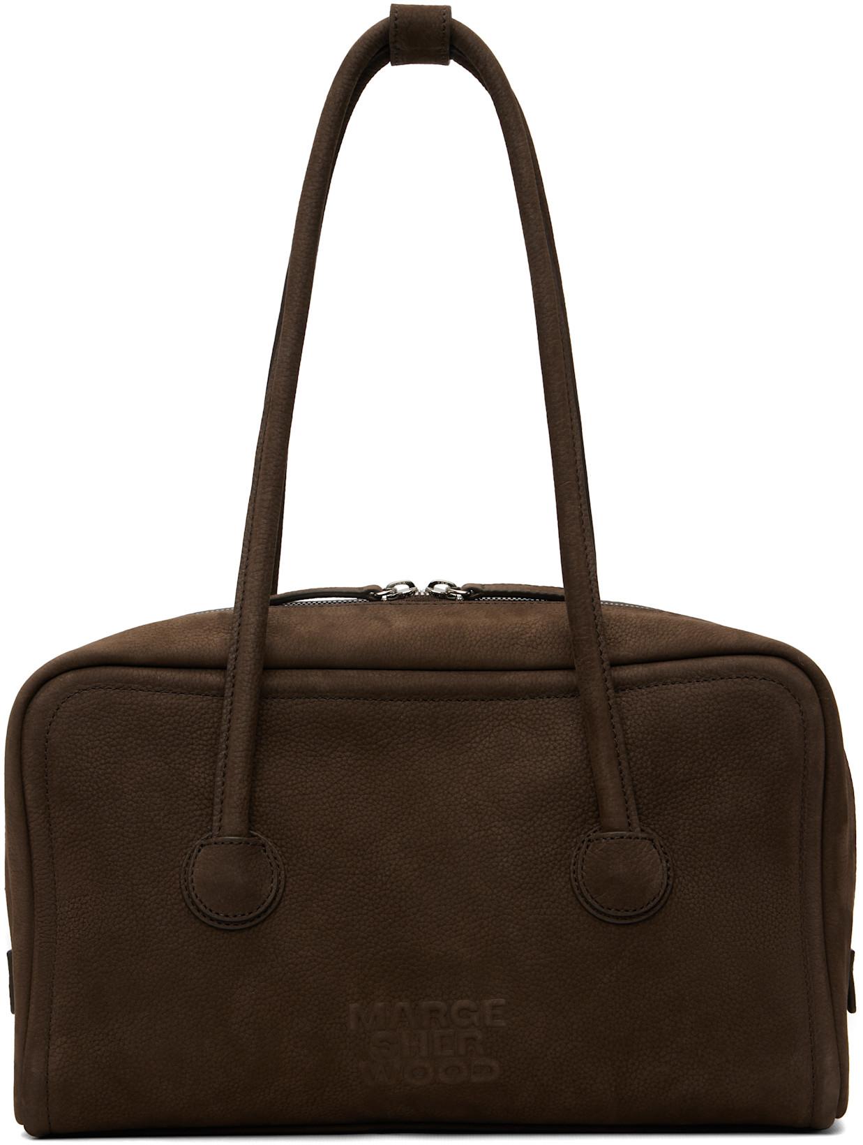 Brown Soft Boston Bag by MARGESHERWOOD