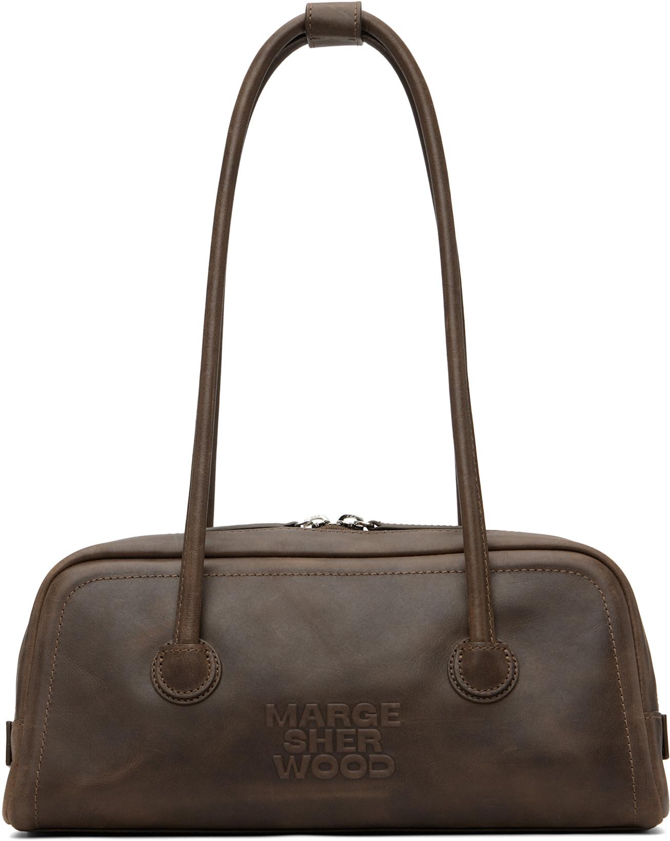 Brown Soft Boston EW Bag by MARGESHERWOOD