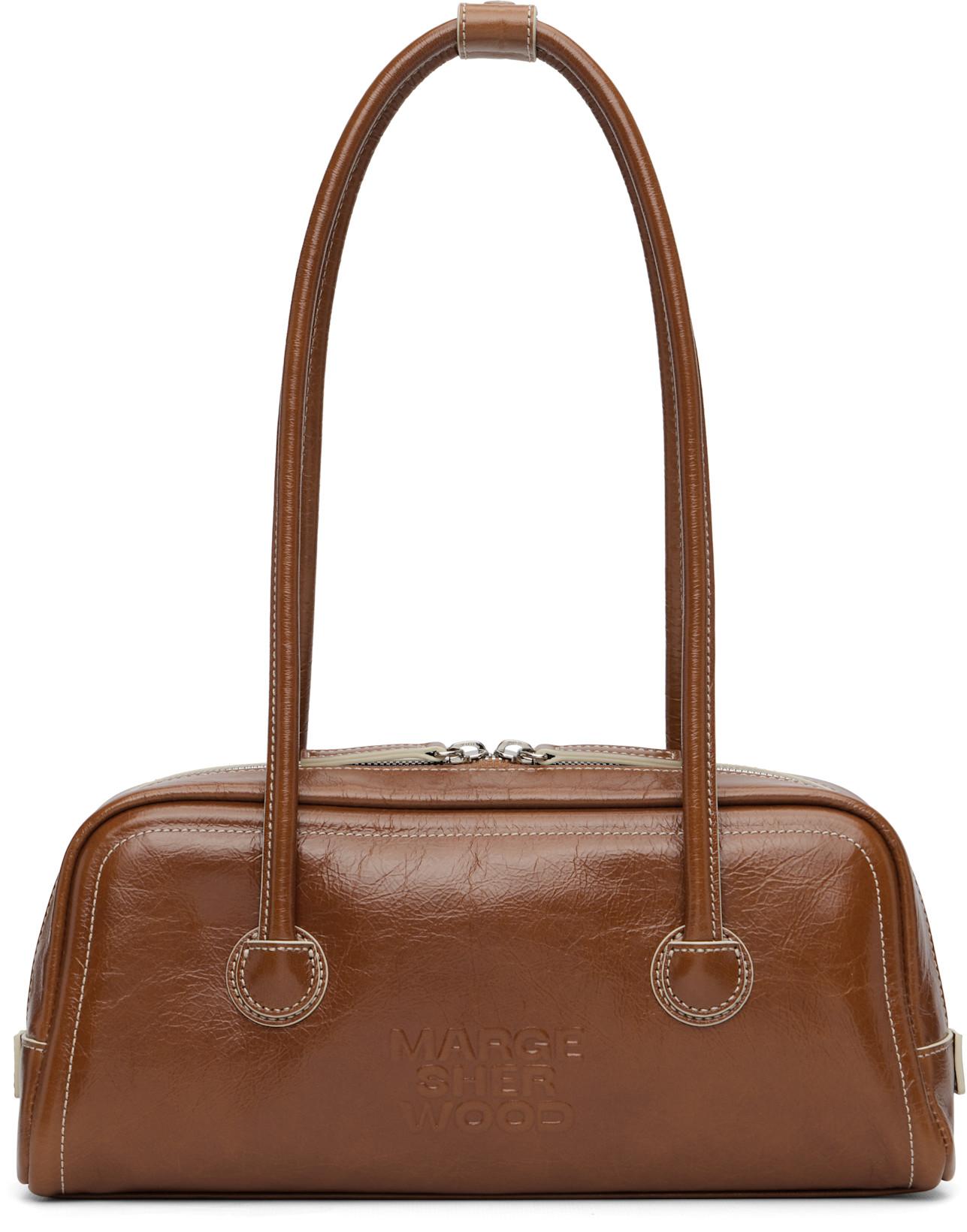 Brown Soft Boston EW Bag by MARGESHERWOOD