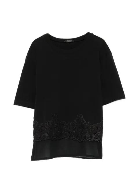 lace-trim T-shirt by MARGITTES