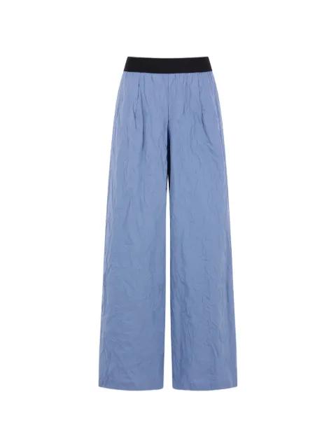 crinkled-finish wide-leg trousers by MARIA CALDERARA