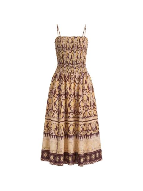 abstract-print smocked midi dress by MARIA CHER