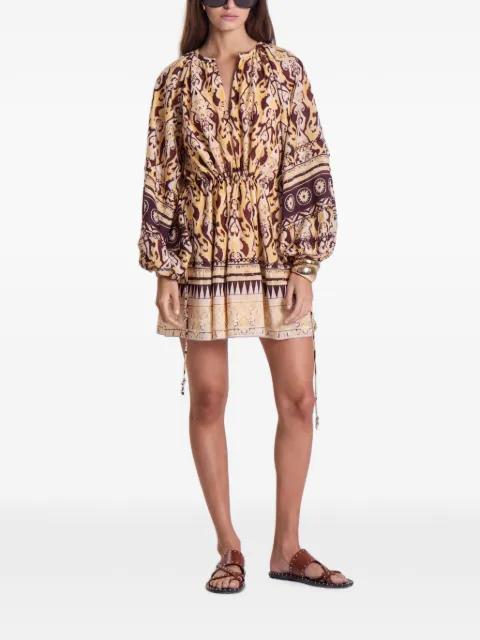 graphic-print balloon-sleeve mini dress by MARIA CHER