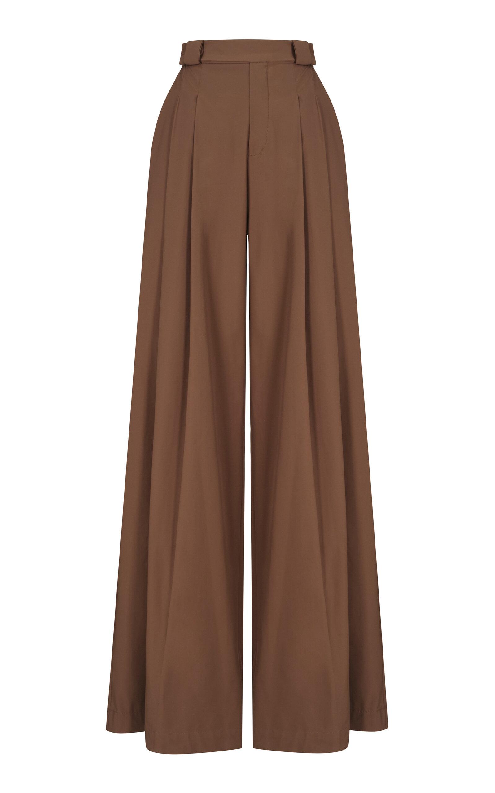 MARIA ELENA VILLAMIL - Esplendor Wide Legged Trousers - Brown - - Only At Moda Operandi by MARIA ELENA VILLAMIL