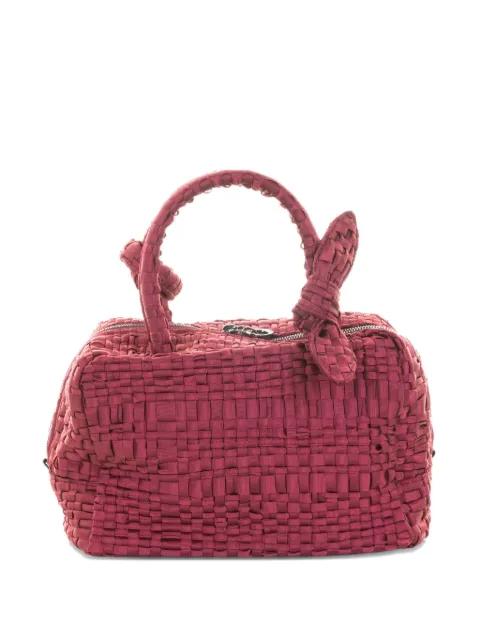 woven-texture bow-detail tote bag by MARIA LA ROSA