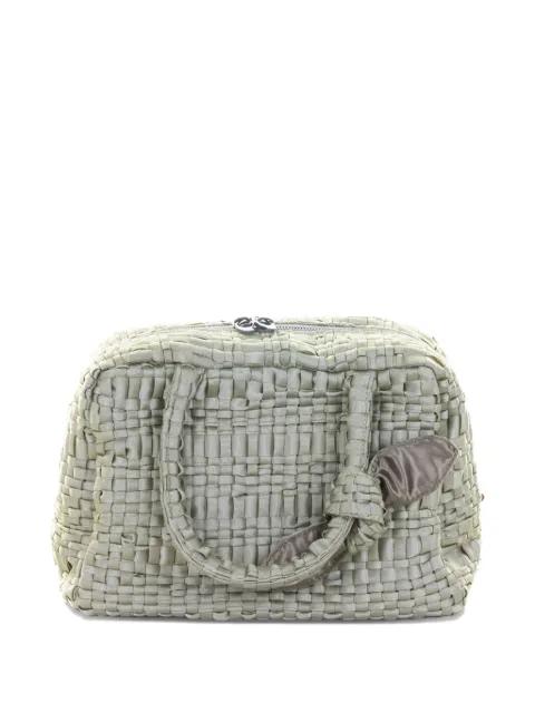 woven-texture bow-detail tote bag by MARIA LA ROSA