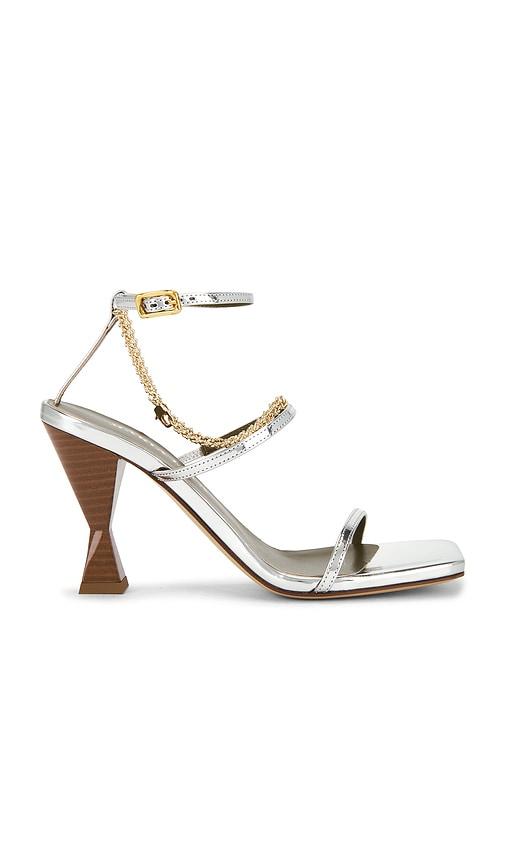 Maria Luca Ofelia High Clessidra Sandal in Metallic Silver, grey by MARIA LUCA