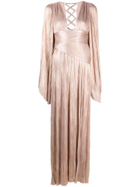 Alana pleated gown by MARIA LUCIA HOHAN