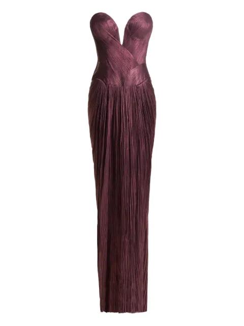 Andora pleated strapless gown by MARIA LUCIA HOHAN