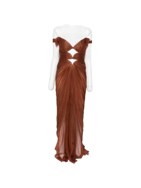 Catarina plissé-effect maxi dress by MARIA LUCIA HOHAN