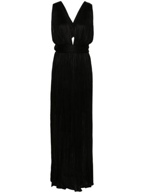 Kim plissé silk maxi dress by MARIA LUCIA HOHAN