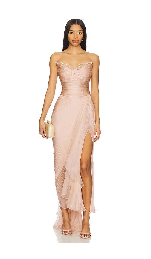 Maria Lucia Hohan Jolie X Dress in Beige by MARIA LUCIA HOHAN