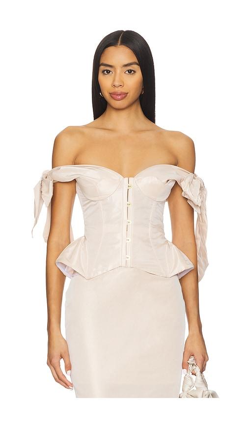 Maria Lucia Hohan Medana Bridal Top in Nude by MARIA LUCIA HOHAN