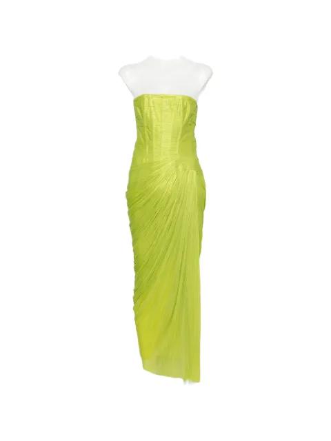 Ruby pleated strapless dress by MARIA LUCIA HOHAN