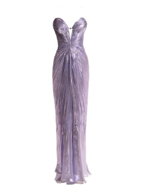 Sara metallic-effect maxi dress by MARIA LUCIA HOHAN
