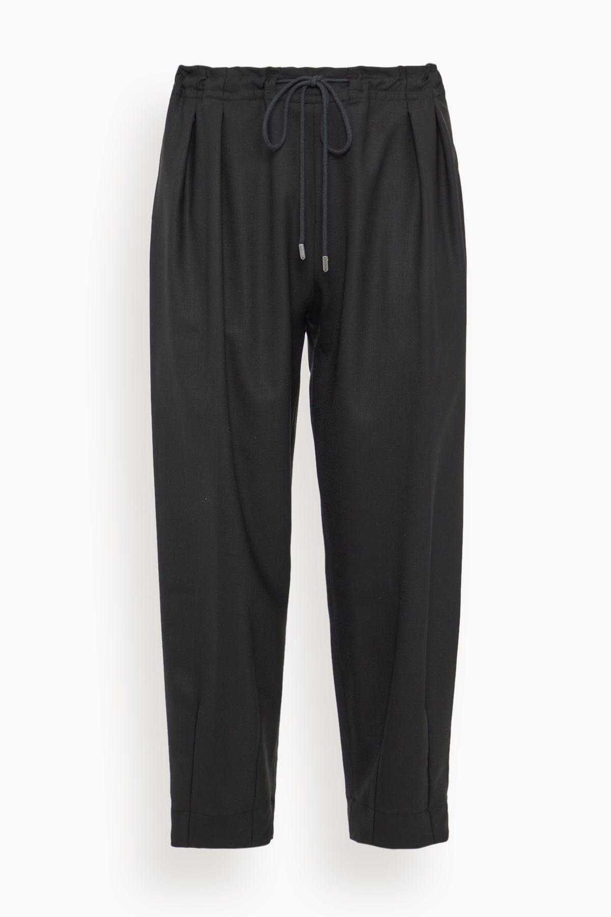 Barrel Leg Drawstring Trouser in Black by MARIA MC MANUS