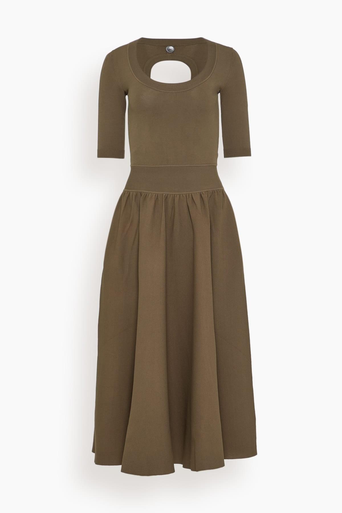 Double Keyhole Dress in Taupe by MARIA MC MANUS