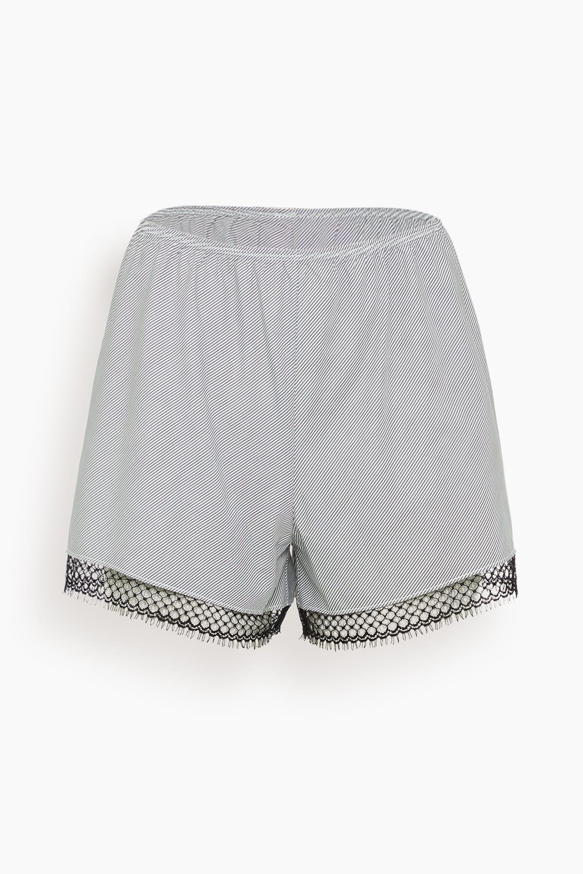 Lace Bias Short in Pinstripe Black/White by MARIA MC MANUS