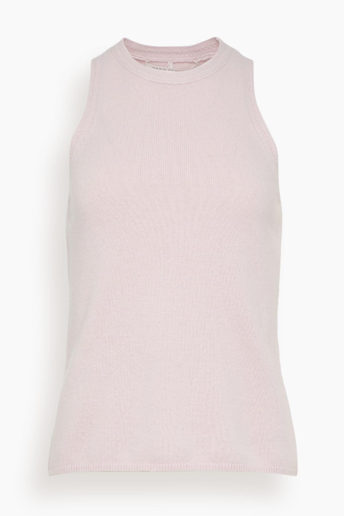 Lingerie Stitch Racer Tank in Powder Pink by MARIA MC MANUS