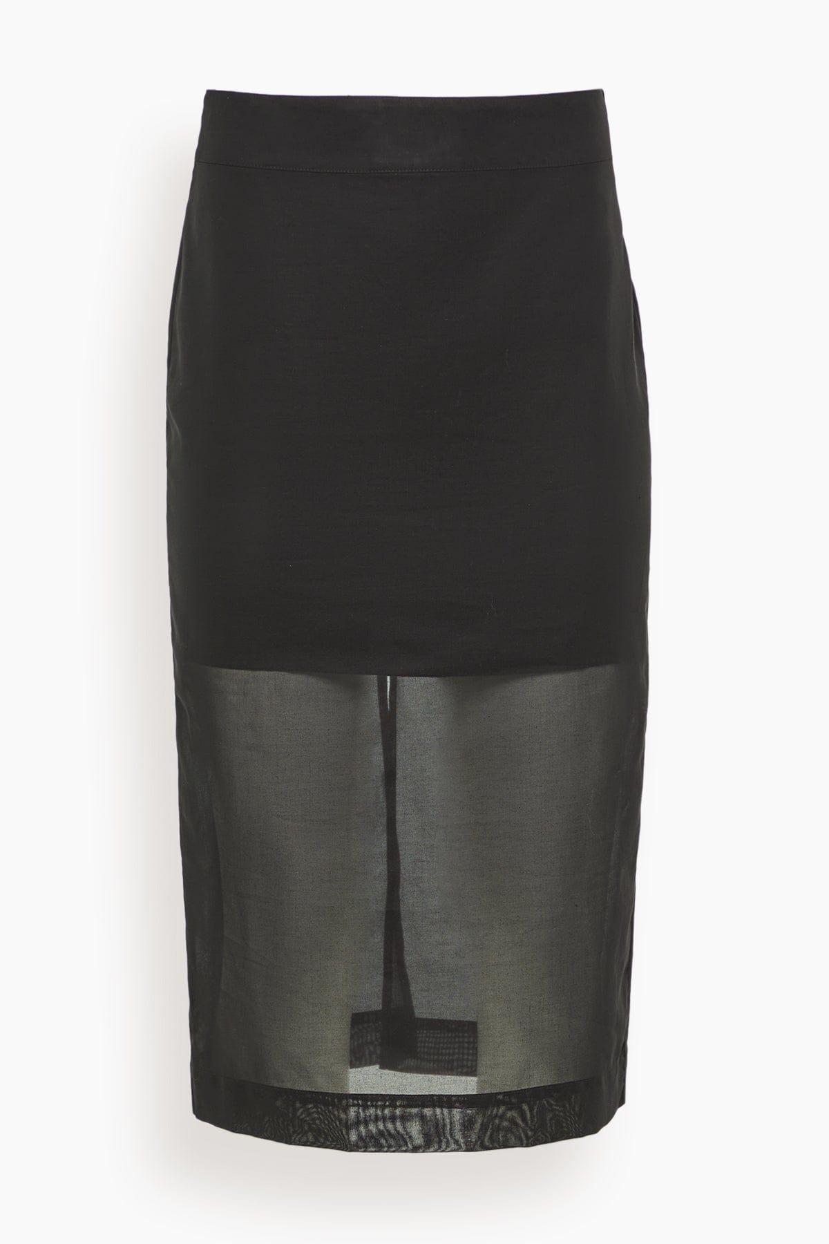 Low Rise Sheer Skirt in Black by MARIA MC MANUS