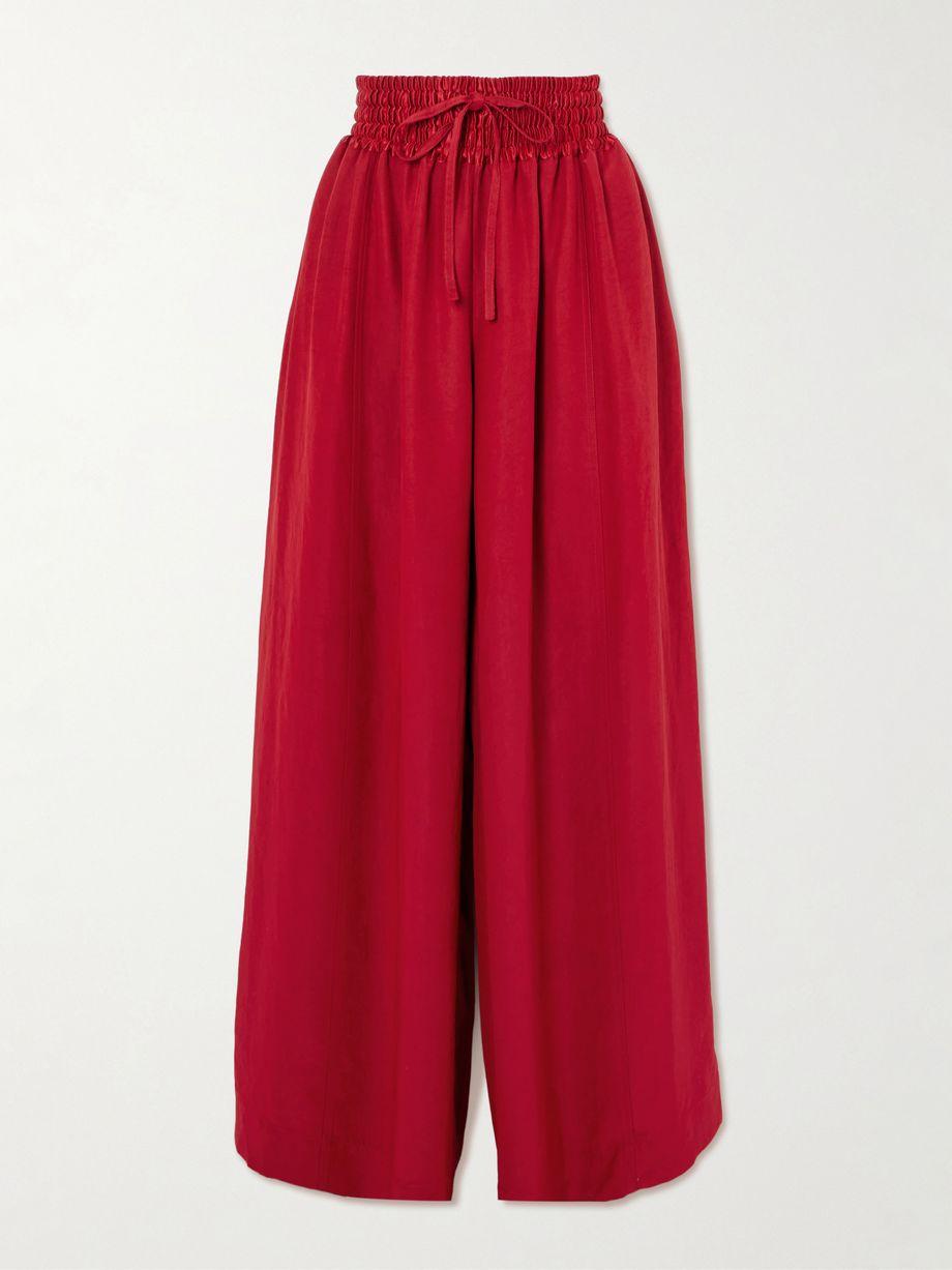 Basketball satin-trimmed twill wide-leg pants by MARIA MCMANUS
