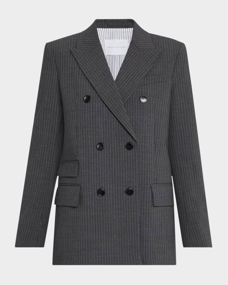 Billiet Pinstripe Double-Breasted Blazer by MARIA MCMANUS