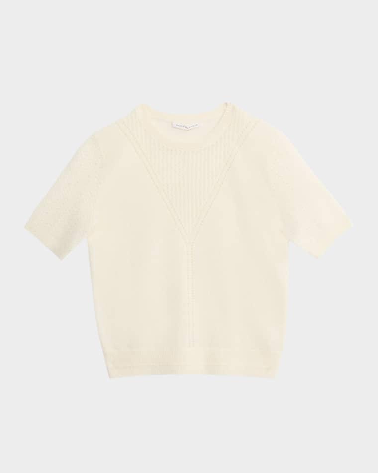 Honeycomb Alpaca-Knit T-Shirt Sweater by MARIA MCMANUS