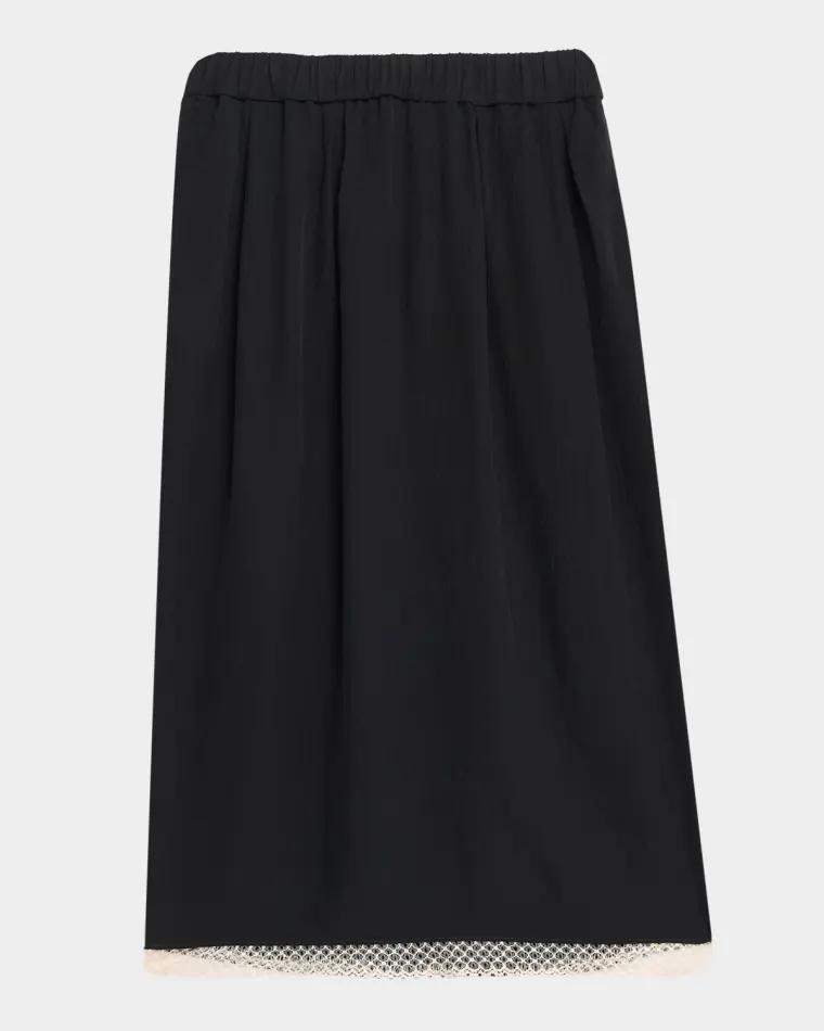 Lace-Trim Midi Tulip Skirt by MARIA MCMANUS