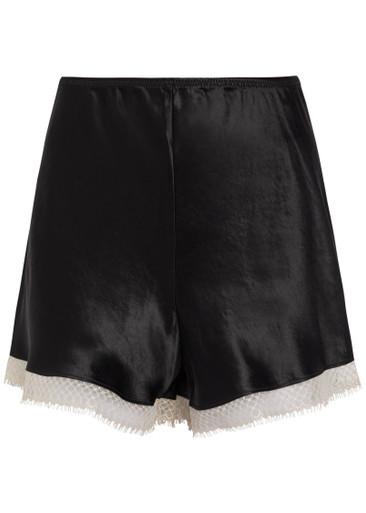 Lace-trim satin shorts by MARIA MCMANUS