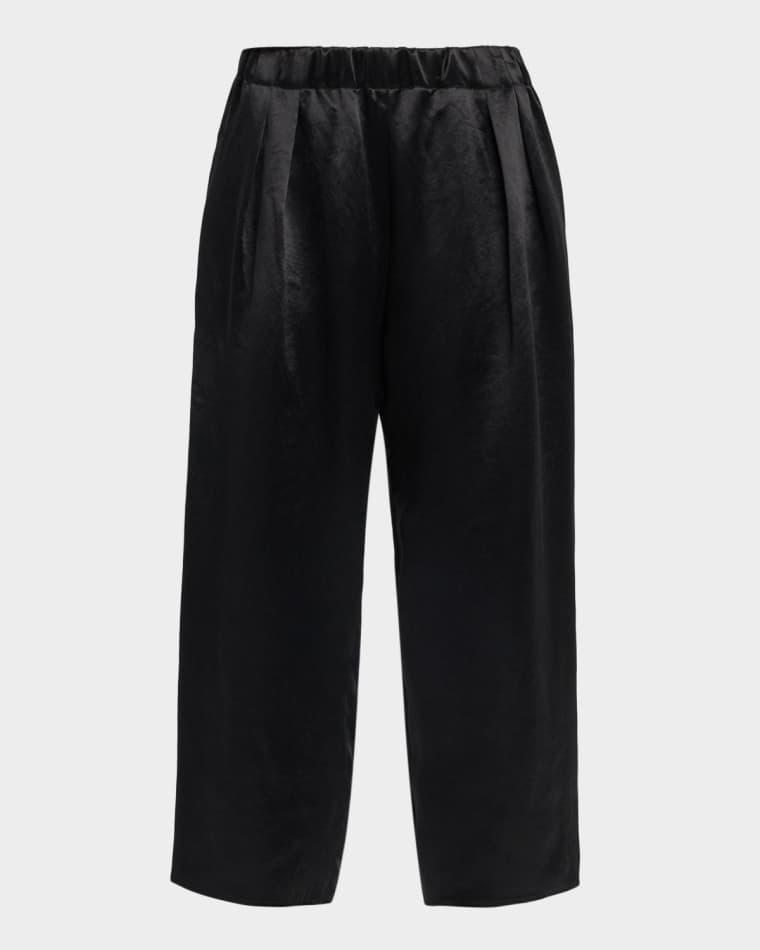 Lyocell Wide-Leg Crop Pull-On Pants by MARIA MCMANUS