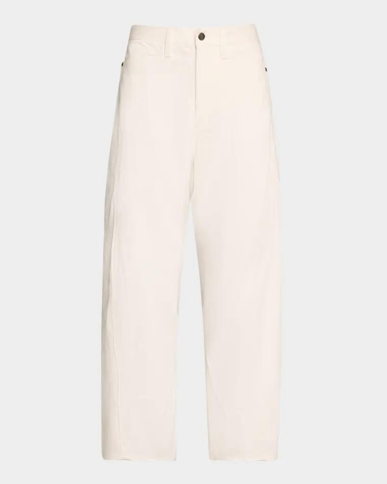 Mid-Rise Barrel-Leg Crop Jeans by MARIA MCMANUS
