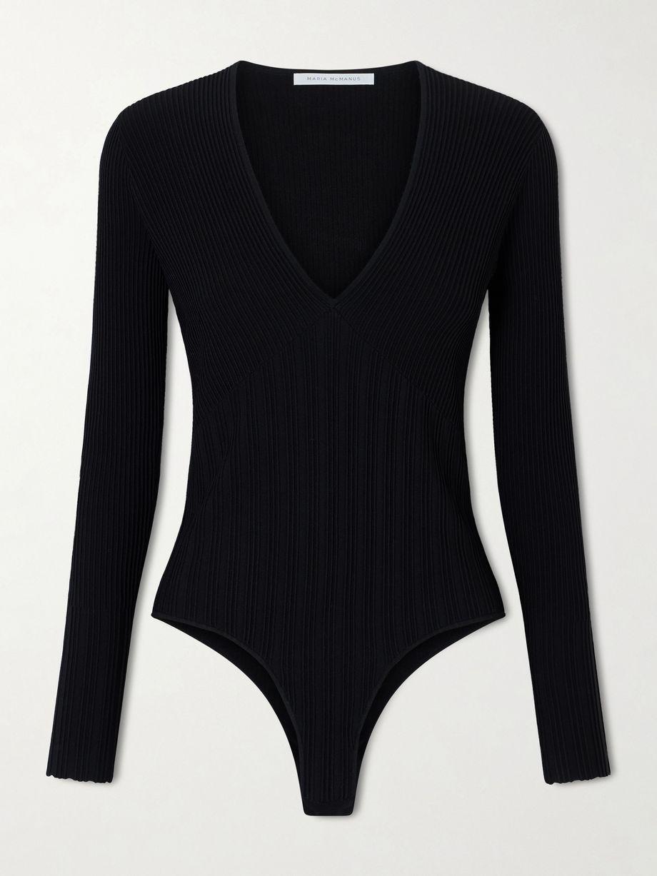 Recycled ribbed-knit bodysuit by MARIA MCMANUS