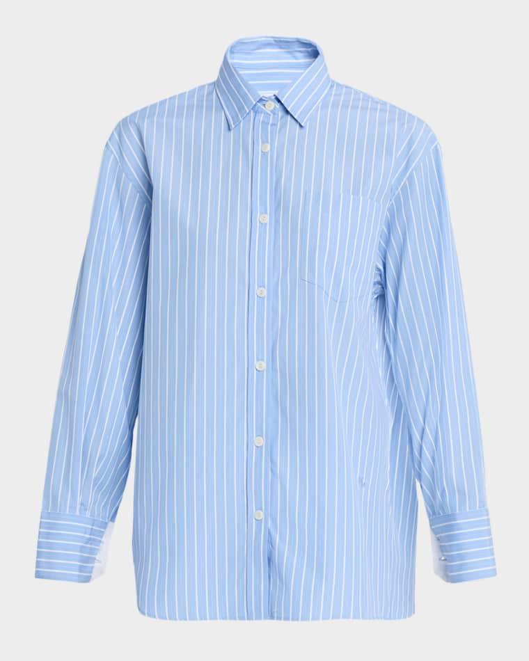 Striped Cotton Button-Down Tunic Shirt by MARIA MCMANUS