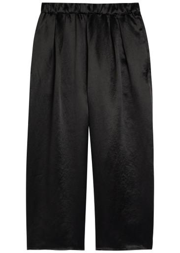 Wide-leg satin crop trousers by MARIA MCMANUS