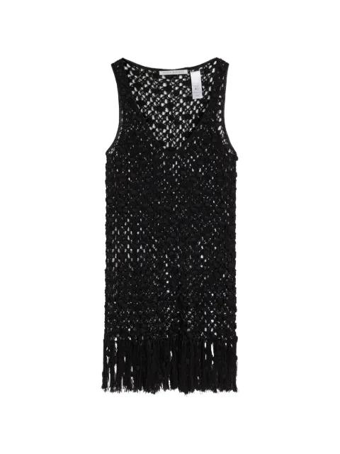 crochet-knit fringed tank top by MARIA MCMANUS
