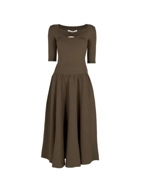 double-keyhole midi dress by MARIA MCMANUS