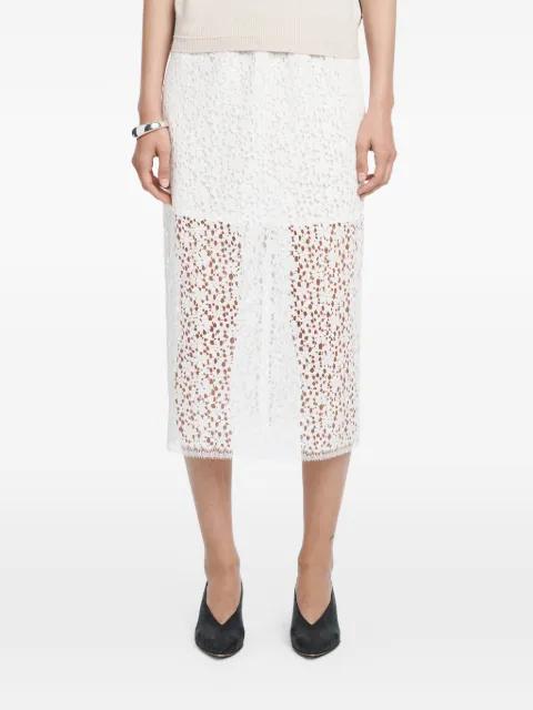 lace ruched midi skirt by MARIA MCMANUS