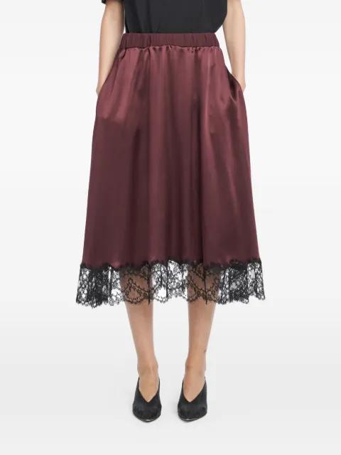 lace-trimmed midi skirt by MARIA MCMANUS