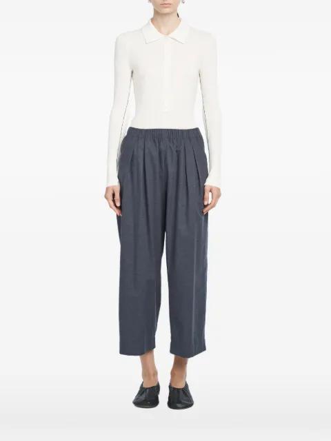 long-sleeve button polo top by MARIA MCMANUS