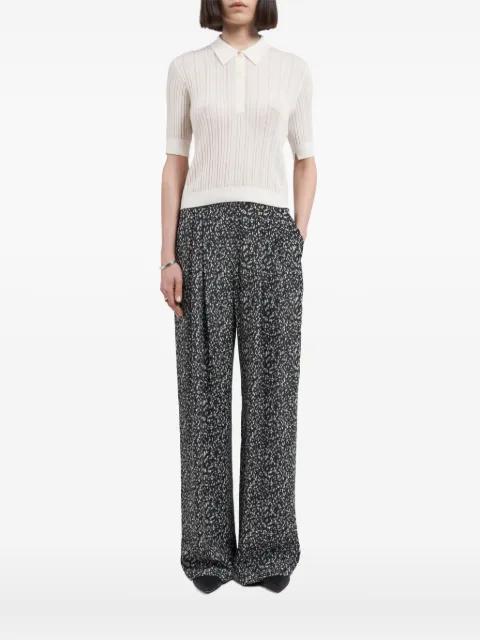 short-sleeve pointelle polo top by MARIA MCMANUS