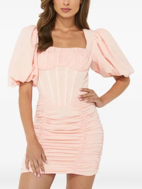 Ariel puff-sleeve ruched dress by MARIANNA SENCHINA