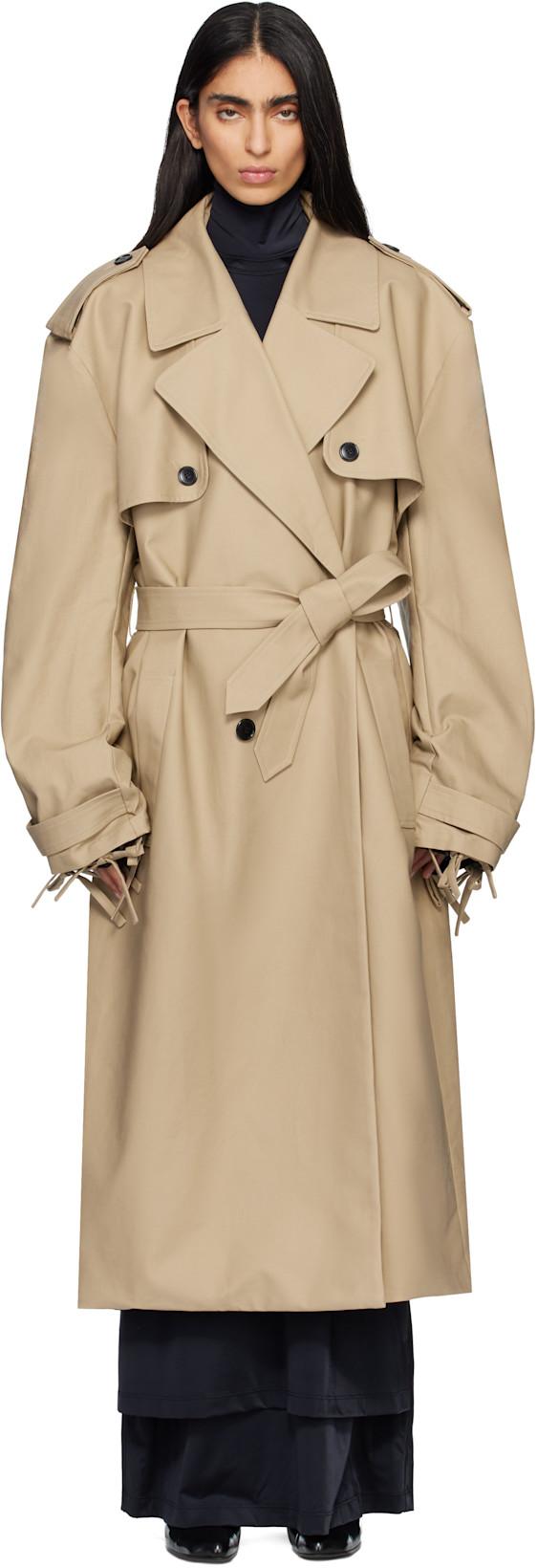 Beige Cover Trench Coat by MARIE ADAM-LEENAERDT