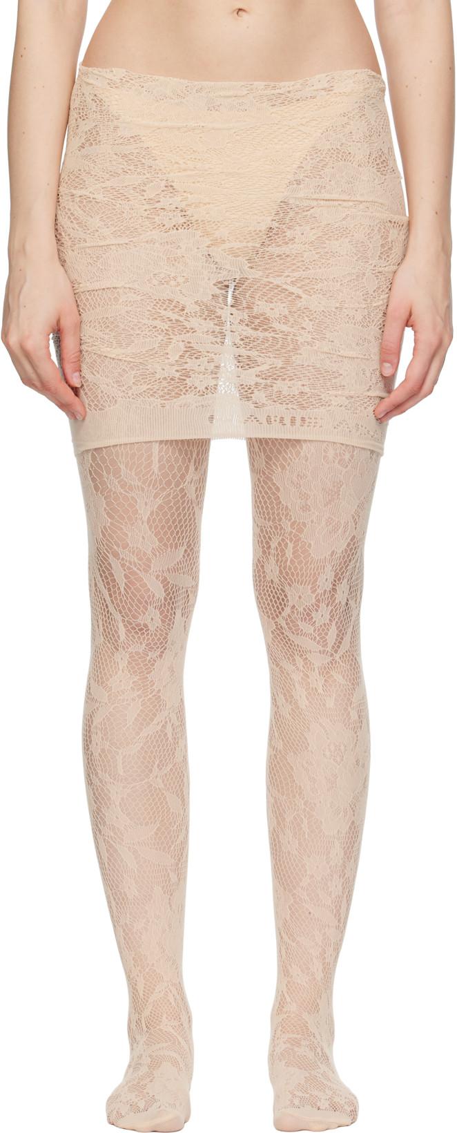 Beige Lace Miniskirt by MARIE ADAM-LEENAERDT