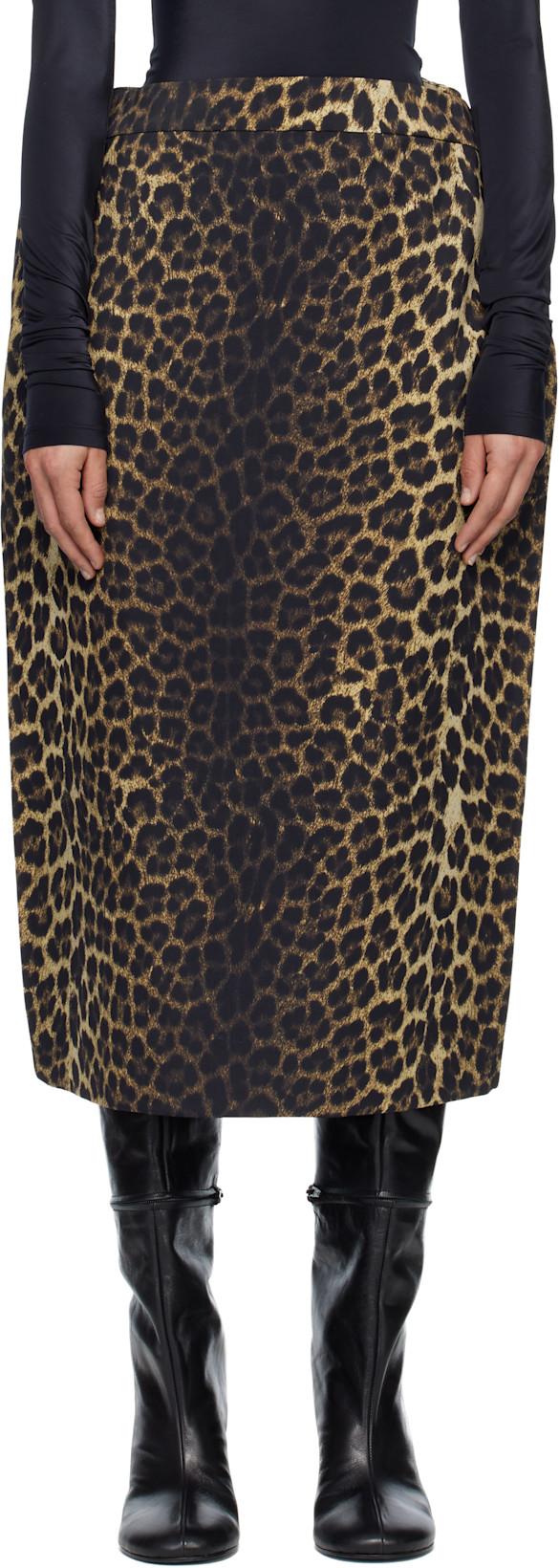 Black & Beige Rectangle Midi Skirt by MARIE ADAM-LEENAERDT