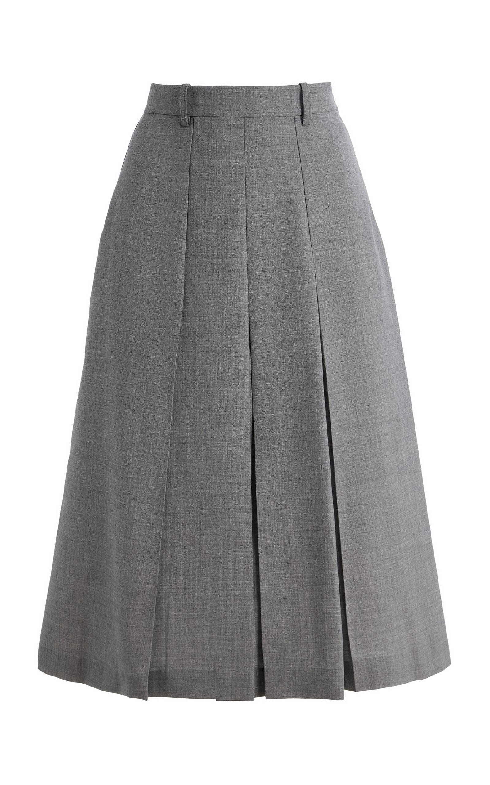 Marie Adam-Leenaerdt Pleated Wool Midi Skirt - Moda Operandi by MARIE ADAM-LEENAERDT