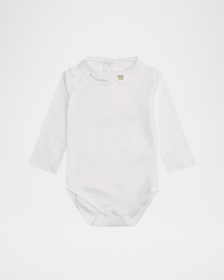 Girl's Home Sweet Home Embroidered Bodysuit, Size 3M-24M by MARIE CHANTAL